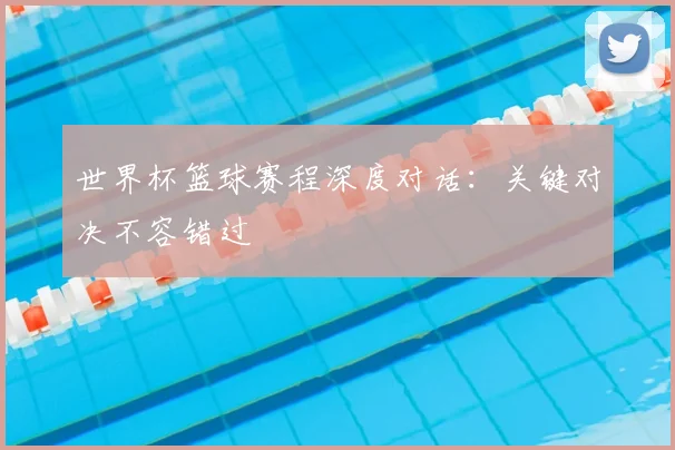 世界杯篮球赛程深度对话：关键对决不容错过